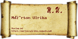 Márton Ulrika névjegykártya